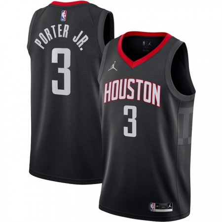 Camiseta Hombre NBA Houston Rockets Kevin Porter JR 3 2022-23 Jordan Statement Edition Negro Swingman